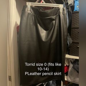 Torrid pleather pencil skirt, wore one time